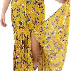 Band of Gypsies Marseille Button Down Floral Maxi Skirt